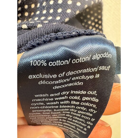 Tommy Hilfiger Womens V-Neck T-Shirt Size S Navy Polka Dots Short Sleeves Casual - Picture 4 of 12